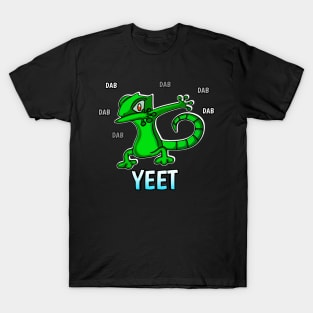 Yeet Dab - Dabbing Trendy Dance Emote Meme - Autumn Fall Kids Teens  - Gecko Lizard T-Shirt